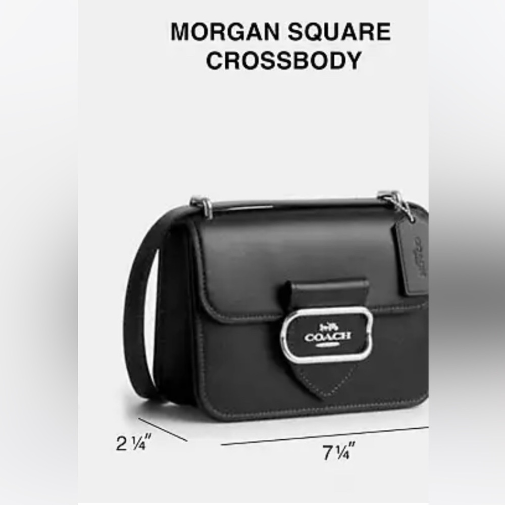 COACH ‘Morgan’ Square Crossbody Bag. Fab croc print Deep Green leather. 🤩 - Picture 6 of 7